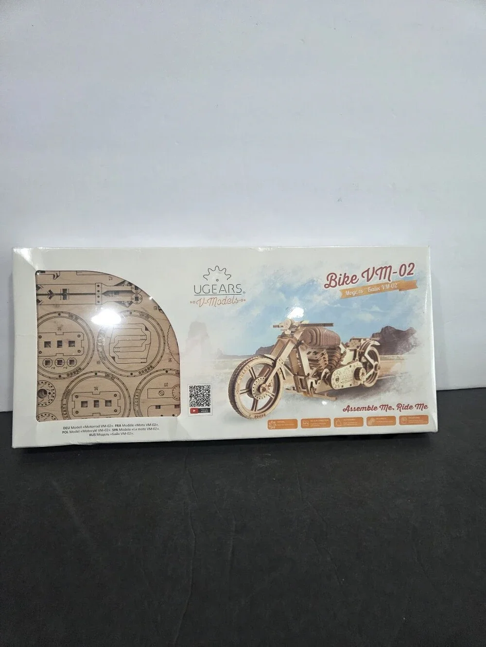 Bike VM-02 Wooden Motorcycle Building Kit - Natural Wood Kids 14+